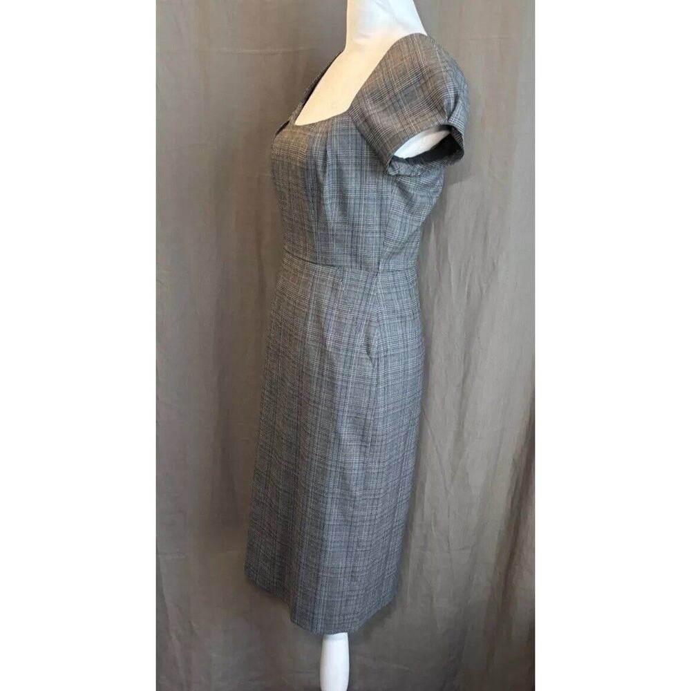 Banana Republic NWT Gray Plaid Square Neck Sheath Dress Size 0 Petite - Picture 7 of 16